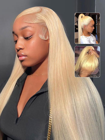 Blonde 360 Lace Wig Human Hair Glueless Body Wave With Invisible Strap